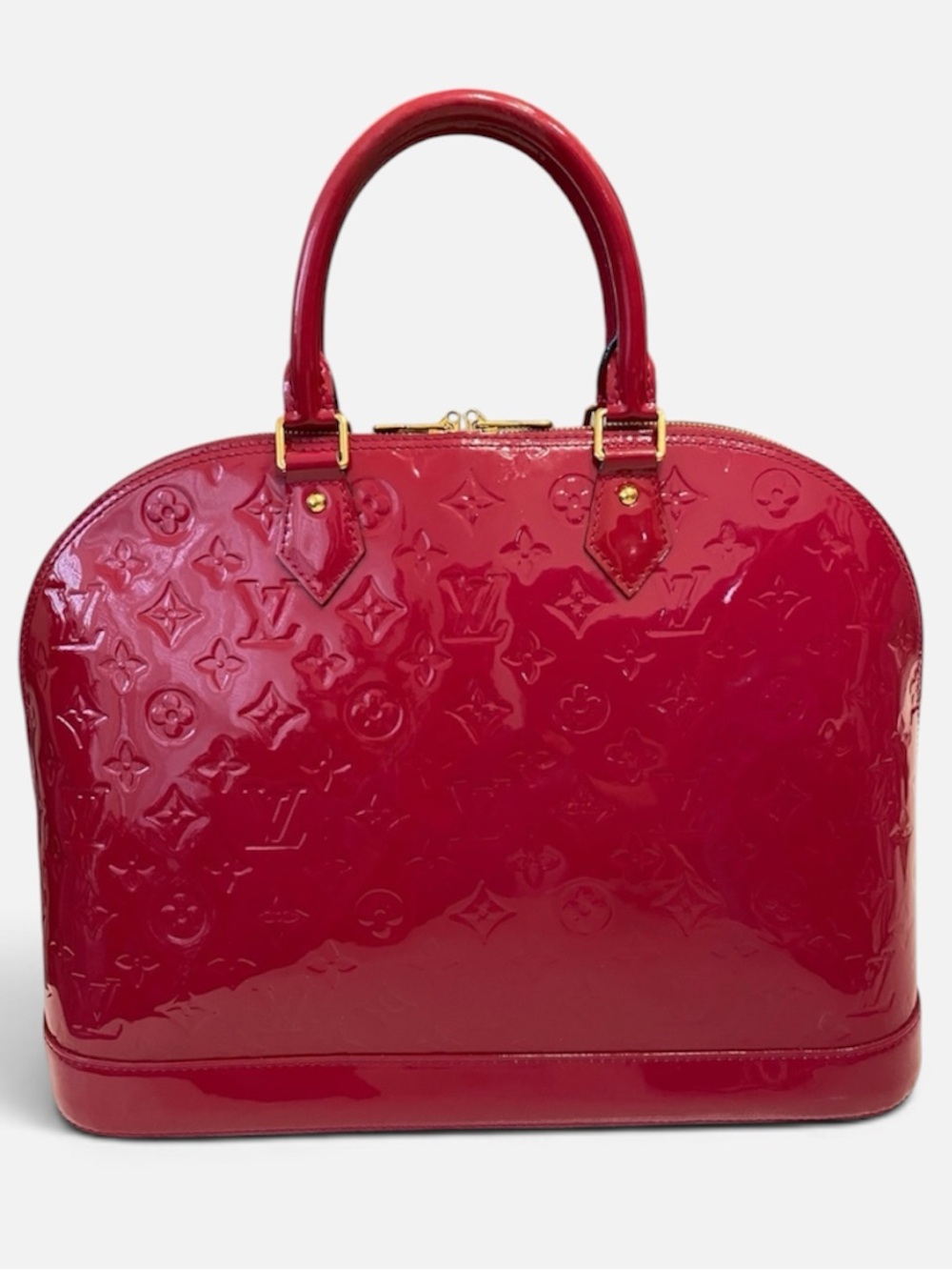 Louis Vuitton Pink Rose Indian Leather Monogram Vernis Alma GM Pristine, COA